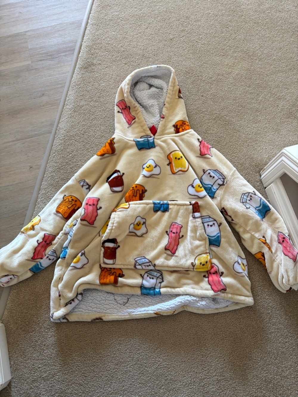Oodie with Cream Sherpa and Multicolor Accents